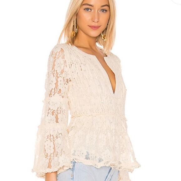 Alexis Tanisa Top in Beaded Ivory Lace Size Medium - Picture 4 of 8